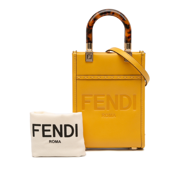 Pre-Loved Fendi Mini Leather Sunshine Shopper Tote - Picture 11 of 11